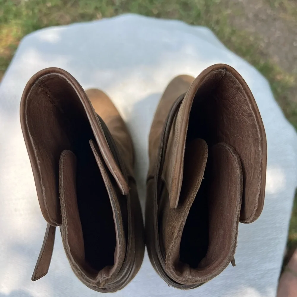 Allsaints Brown Suede Heeled Ankle Boots Size 40 9.5